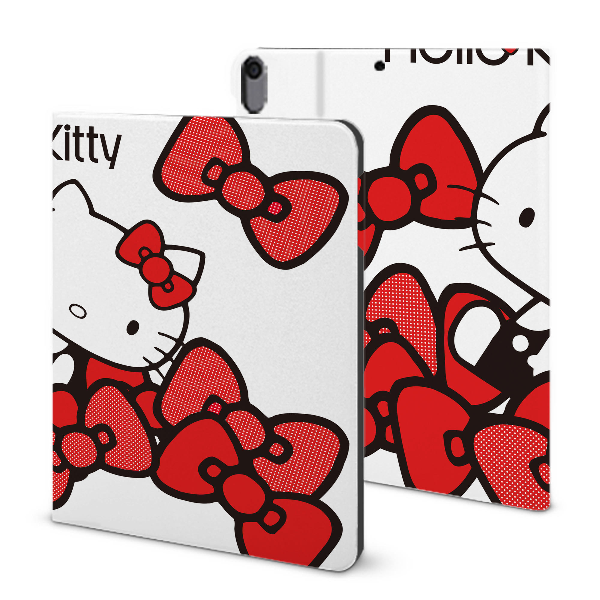 （画像用） Hello Kitty ハローキティ IPad ケース ブック型 PUレザー TPU 耐衝撃 軽量 薄型 ペン収納なし 全面保護 IPad 各モデル対応